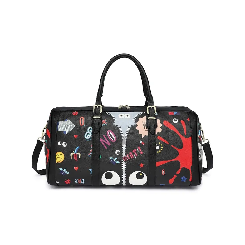 EYE THEME Big Eyes Series PU Backpack, Shoulder Bag, Crossbody Bag Tubas Women's Black/White