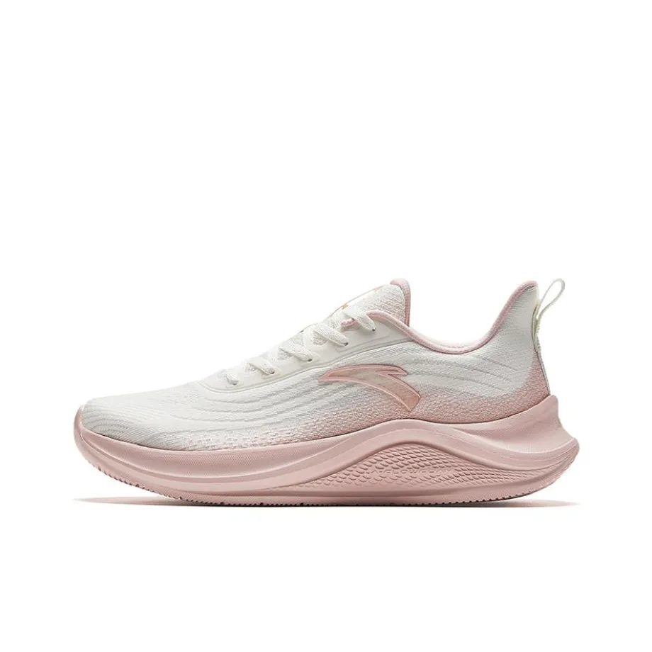 Anta Anti Slip Wear Resistant Low Top Casual Running Shoes Women's Ivory White Halo Pink