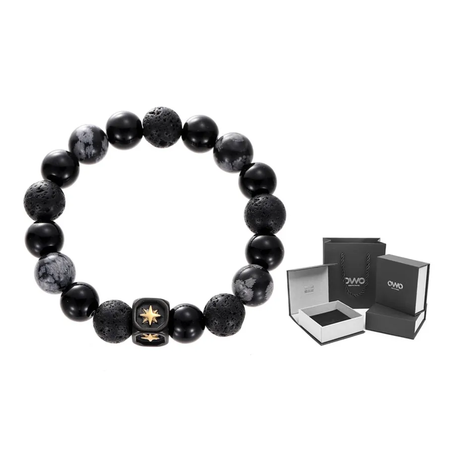 OWO Титановый стальной браслет унисекс черный