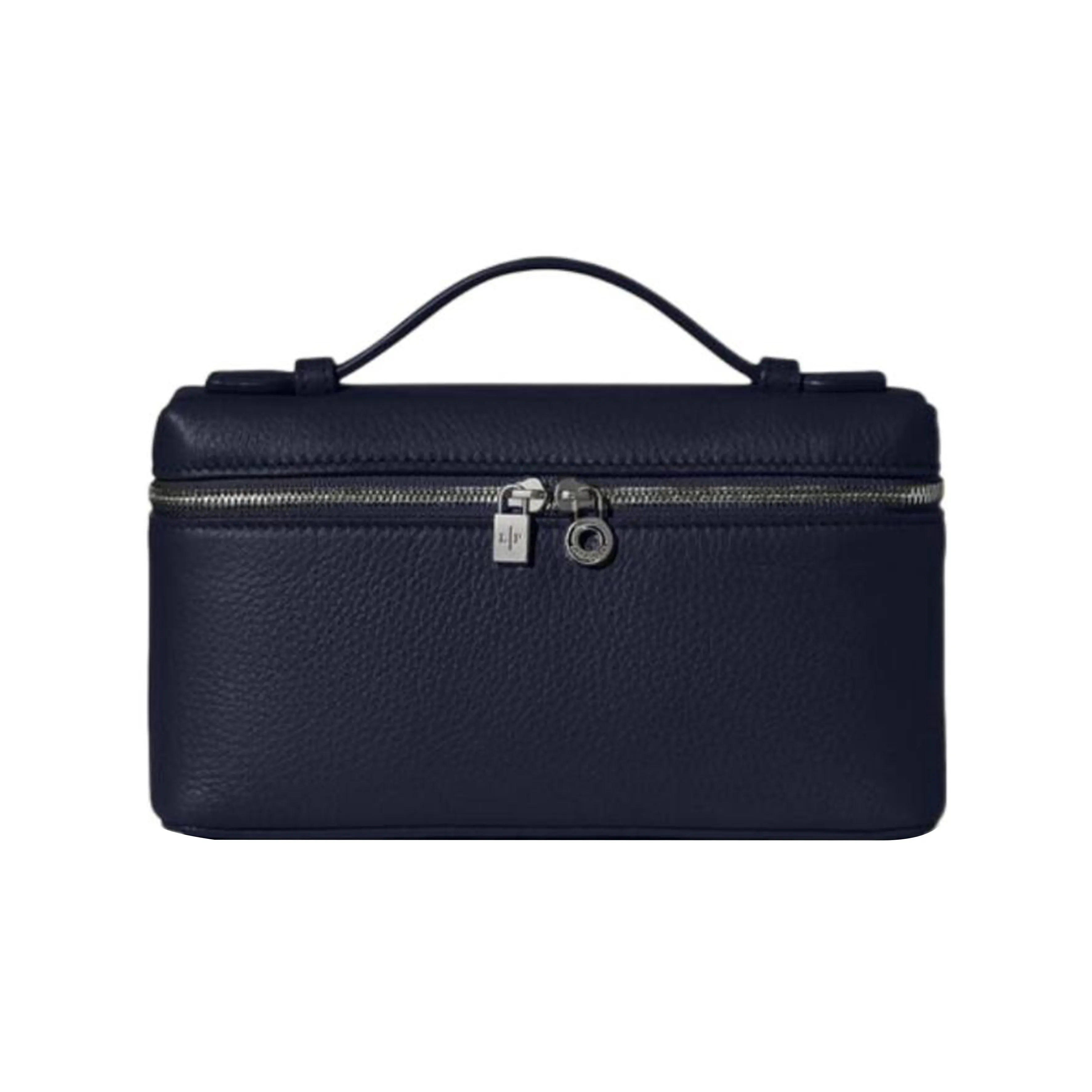 Loro Piana ExtraPocket Leather Makeup Bag Small Square Bag Handbag, Shoulder Bag Women's Midnight Blue