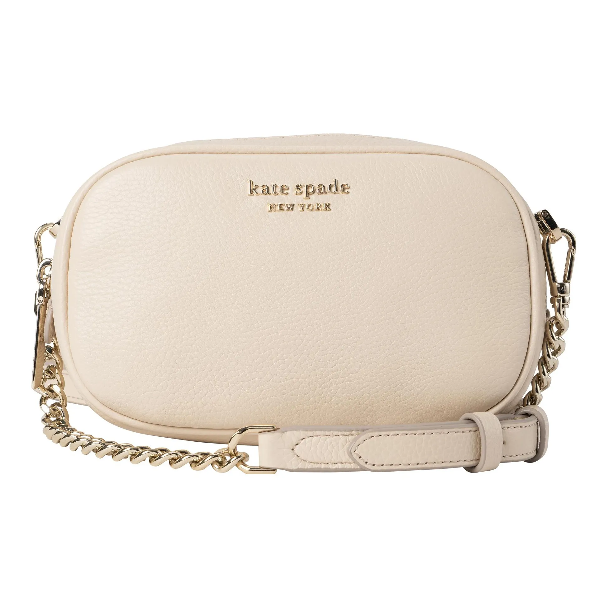 Kate Spade Кожа Camera Сумка Сумка через плечо Маленькая Женская Бежевая