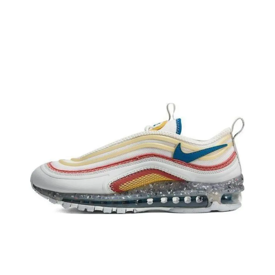 Nike Air Max 97 Устойчивый к истиранию Низкий Топ Повседневная Беговая Обувь Мужская Белый Синий
