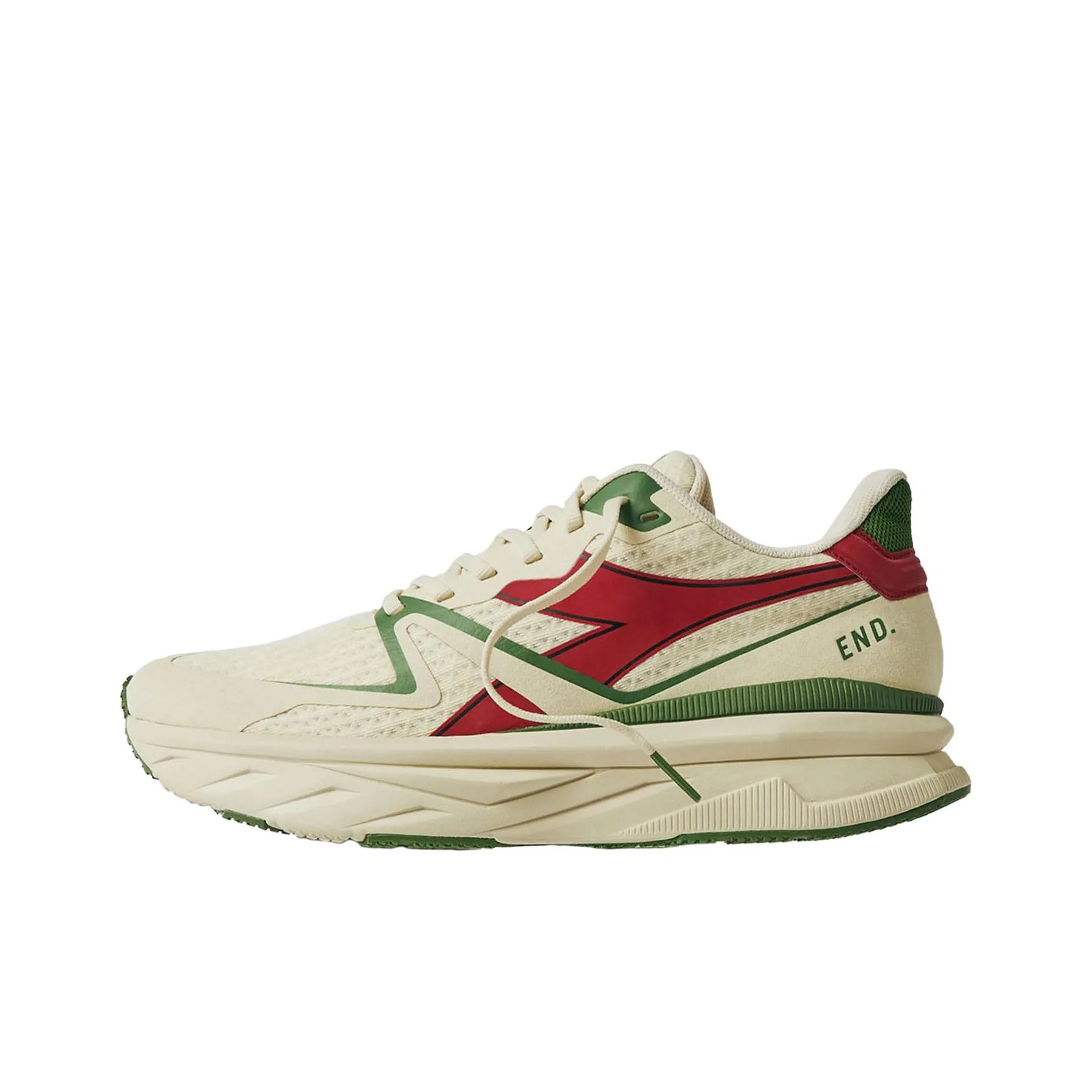 Diadora V7000 Slip Устойчивый к истиранию Низкий Топ Спортивная Повседневная Обувь Унисекс Бежевый Зеленый Красный