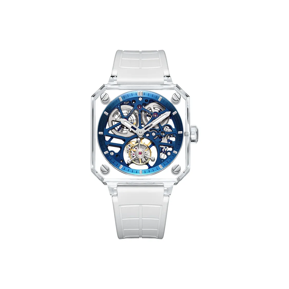 ZBIOLAND Automatic Mechanical Movement Rubber Strap Watch Unisex Cut-Out Dial ZBL8800