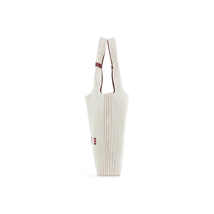 SUREN Fabric Woven Bag, Striped Bag, Fly Tying Tote Bag, Shoulder Bag Women's Berry Stripe/Sand Wood Green/Cream White