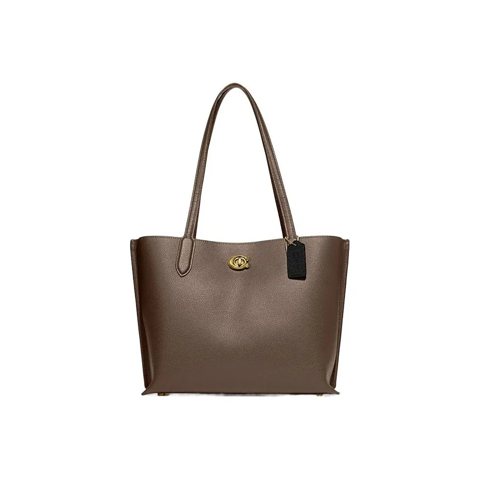 COACH Willow Коровья кожа Тоут Сумка Сумка для покупок Сумка Сумка через плечо Женская Темно-серый лайм