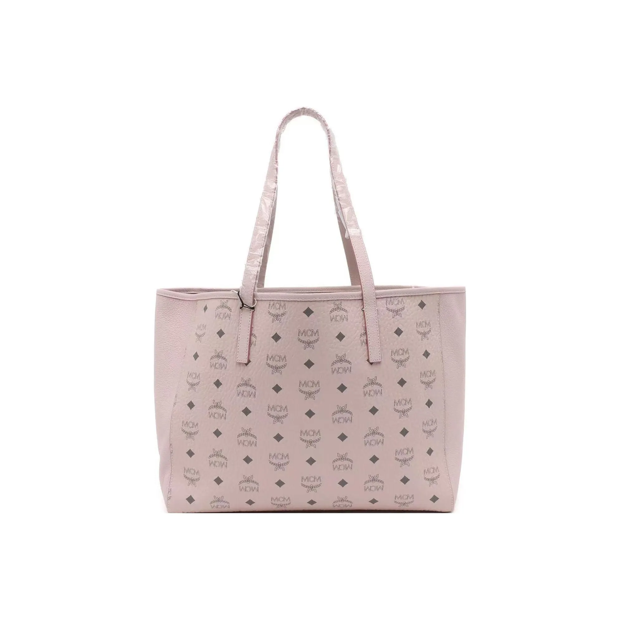 MCM Visetos Leather Tote Bag, Shopping Bag, Handbag, Shoulder Bag Medium Size Women's Pink