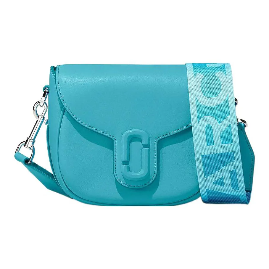MARC JACOBS Cow Leather Saddle Bag, Shoulder Bag, Crossbody Bag Trumpets Women's Pool Aqua Blue