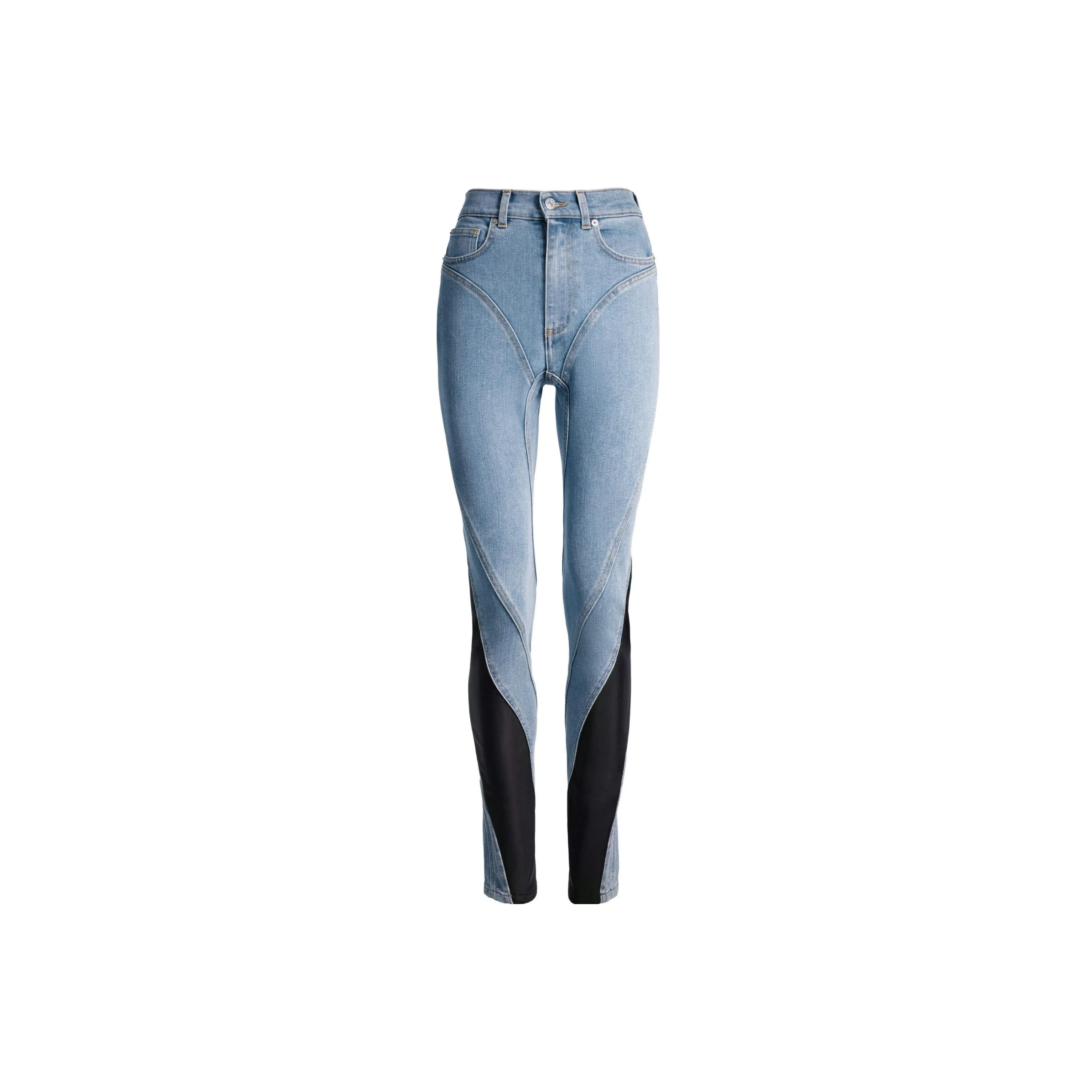 H&M Spiral Panel Jeans Light Denim Blue/Black
