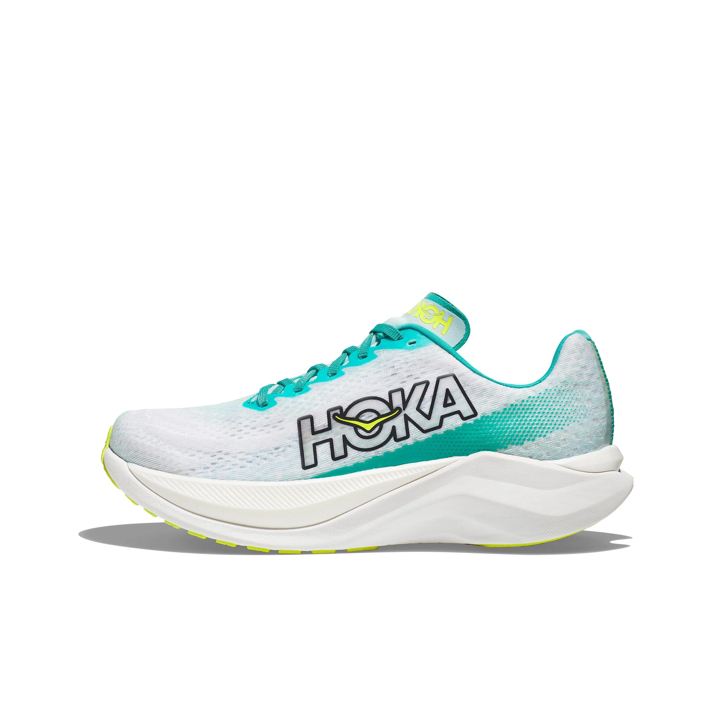 HOKA ONE ONE Mach X Slip-resistant Abrasion-resistant Low-top Беговые кроссовки Мужские Белый Стекло-синий