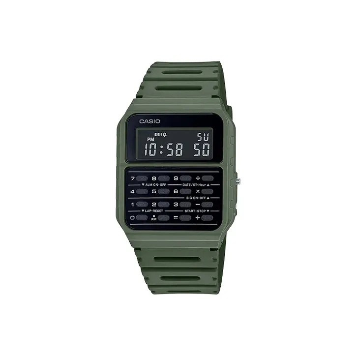 CASIO YOUTH Collection Цифровой Калькулятор-Контр Циферблат Кварцевый Механизм Смольный Ремешок Часы Мужские Черный Циферблат