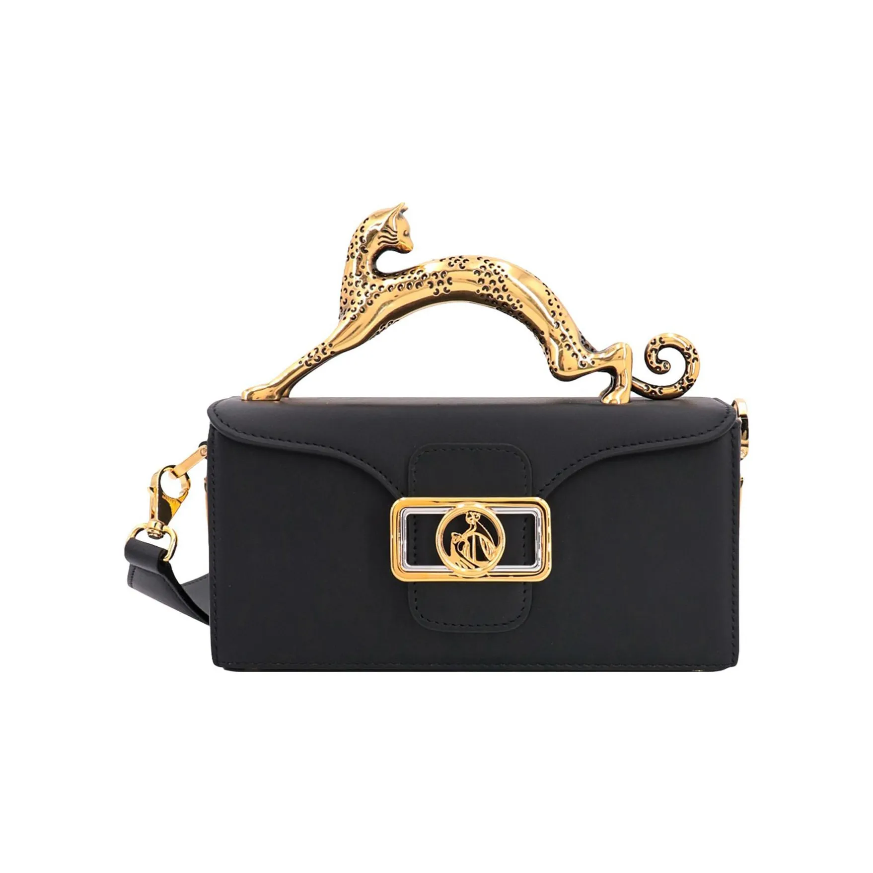 Lanvin Pencil Leather Shoulder Bag Crossbody Bag Handbag Women's Black