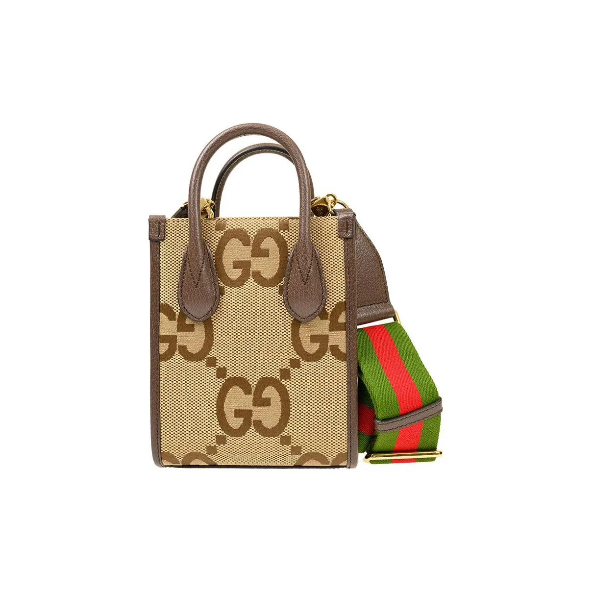 GUCCI Canvas With Leather Tote Bag Shopping Bag Handbag Shoulder Bag Crossbody Bag Mini Women's Beige Brown