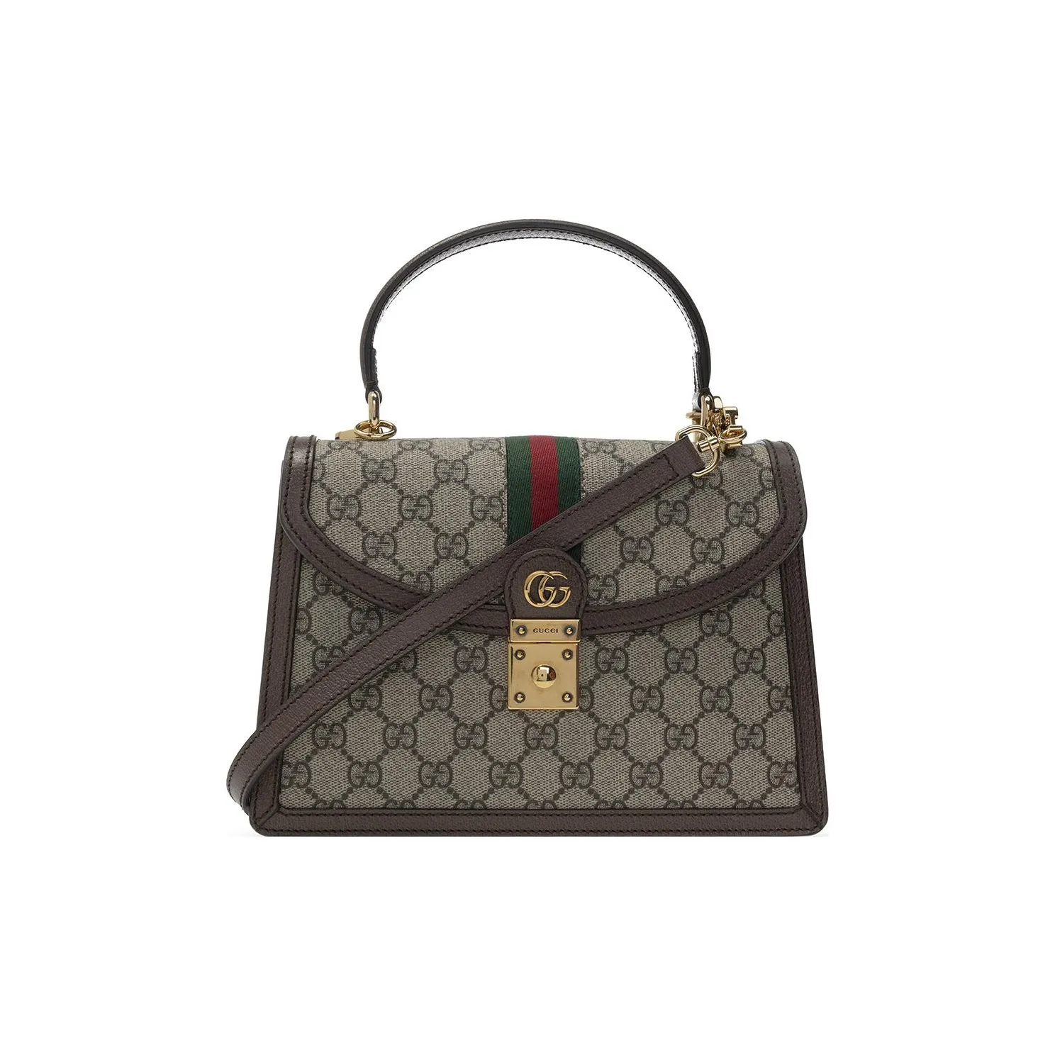 GUCCI Ophidia Canvas With Leather Shoulder Bag Crossbody Bag Handbag Small Size Women's Ebony/Brown