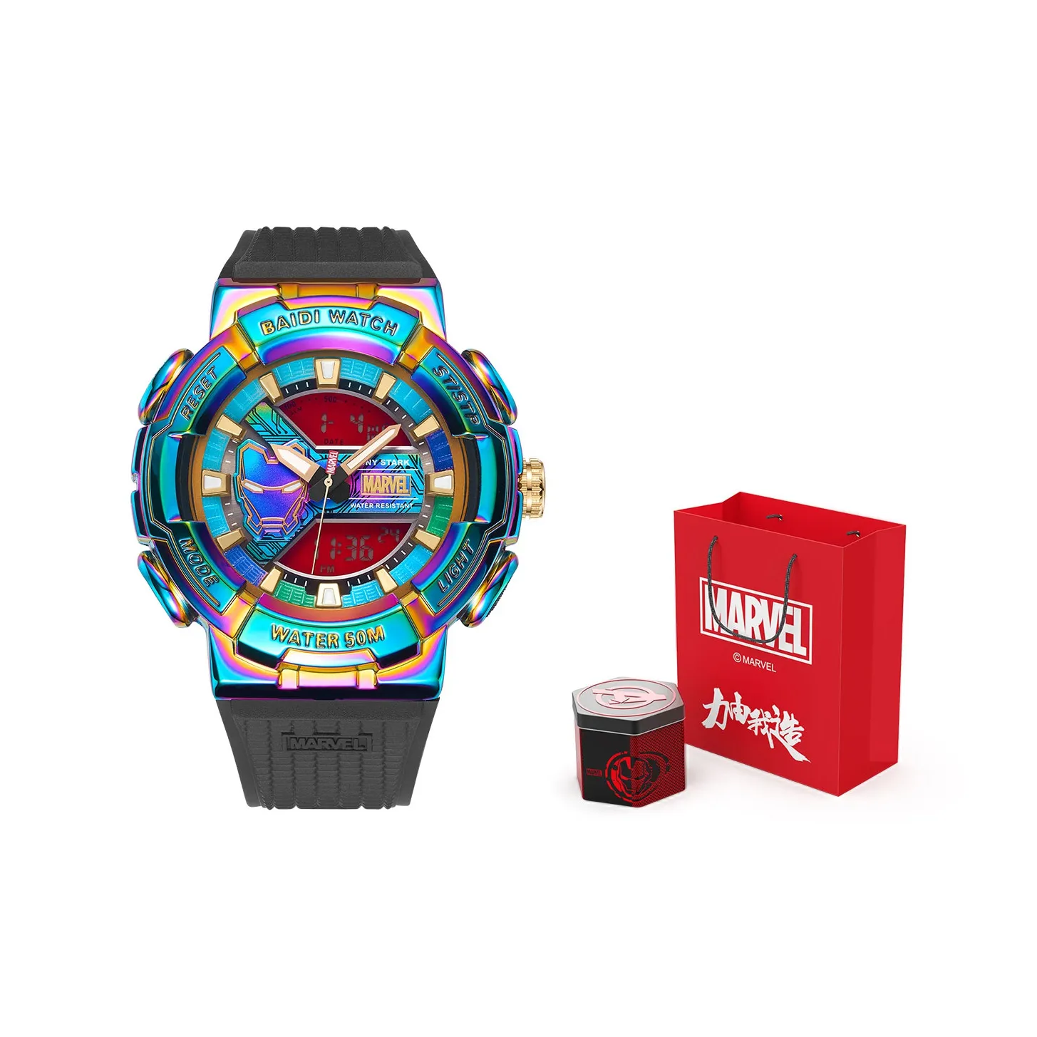 MARVEL Hero Collection Электронный Механизм Резиновый Ремешок Часы Мужские Циферблат Синий M 5039Z