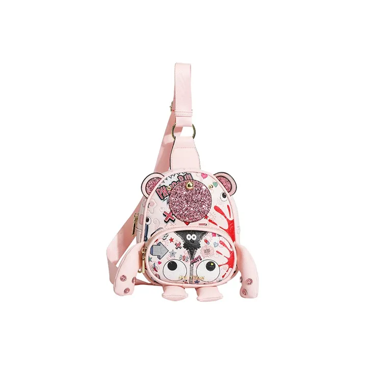 EYE THEME PU One Shoulder Sling Bag, Fanny Pack Regular Women's Pink