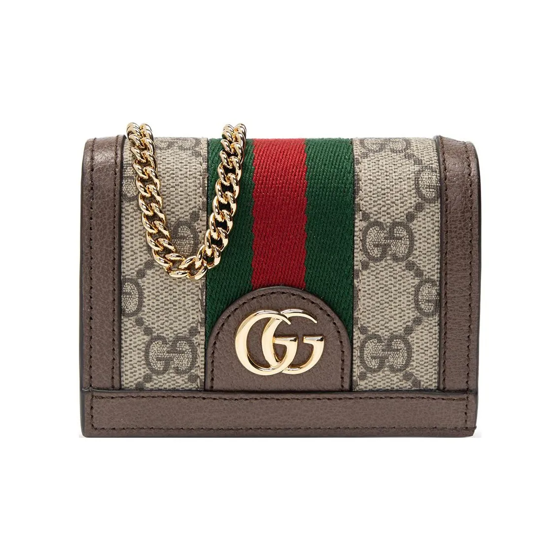 GUCCI Ophidia Leather Card Holder Shoulder Bag, Crossbody Bag Women's