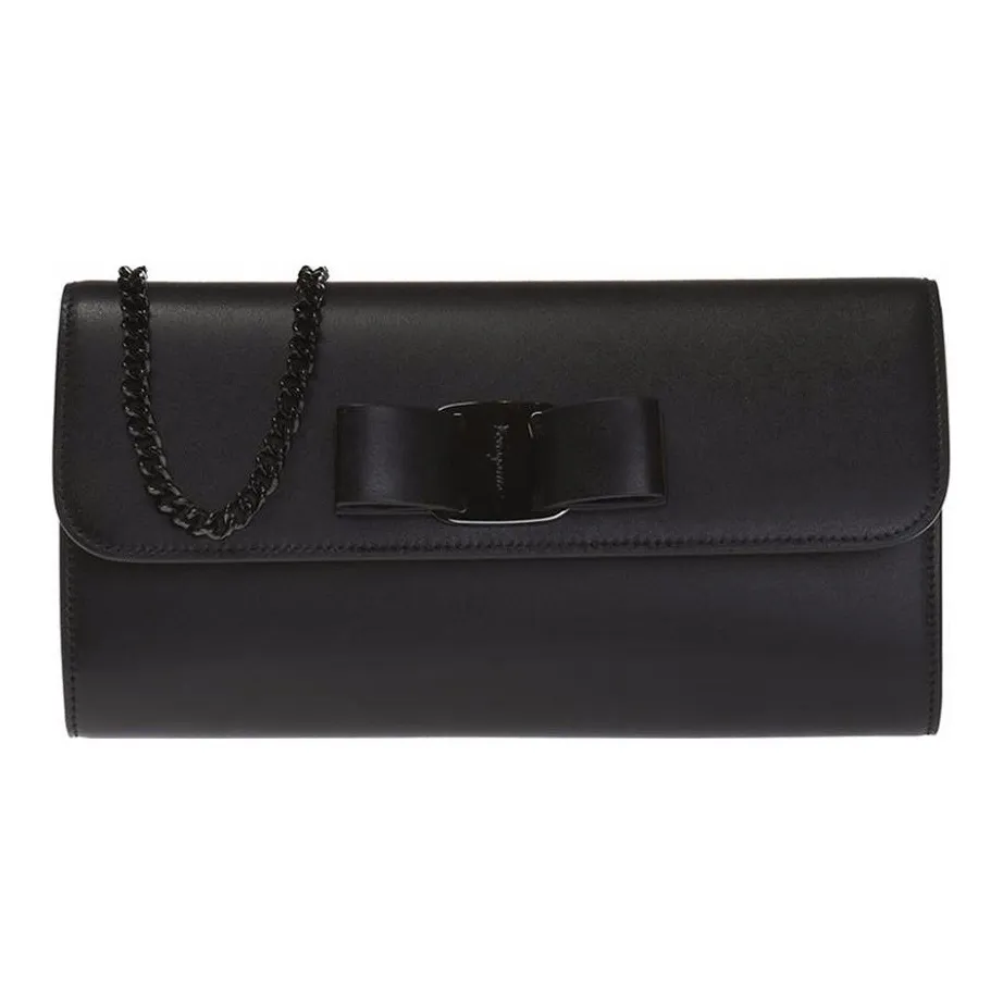 FERRAGAMO Cow Leather Shoulder Bag Crossbody Bag Regular Women's Black