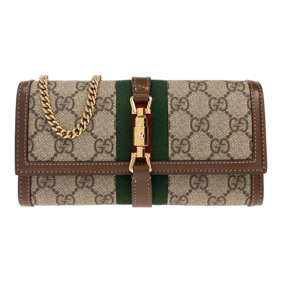 GUCCI Jackie 1961 Canvas With Leather WOC Chain Bag Shoulder Bag Crossbody Bag Small Size Women's Ebony