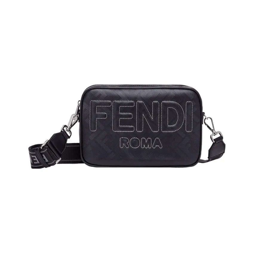 FENDI Calfskin Camera Bag, Crossbody Bag, Shoulder Bag Men's Black