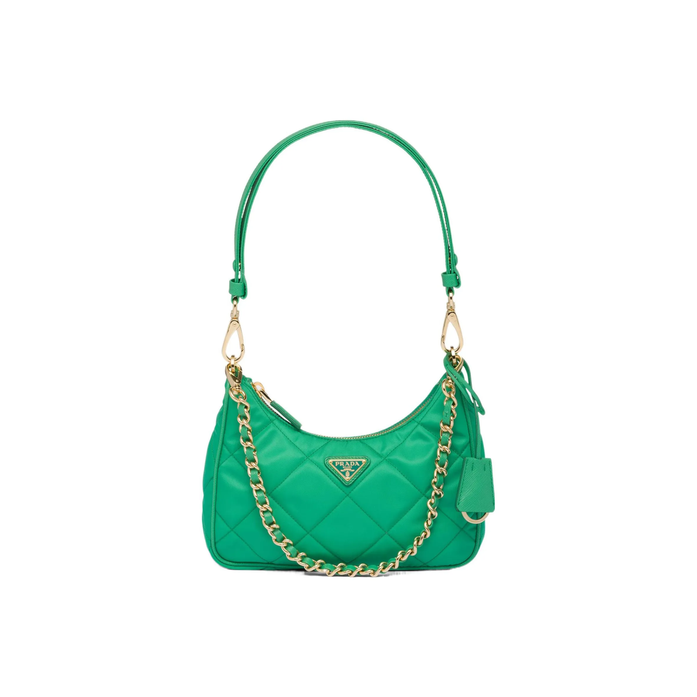 PRADA Fabric Handbags Shoulder Bags Women's Mint Green