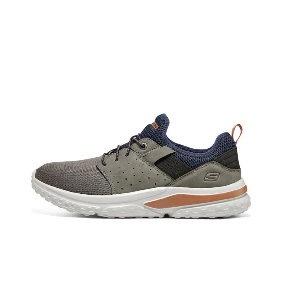 Skechers Solvano Low Top Casual Shoes Men's Gray Marine Blue