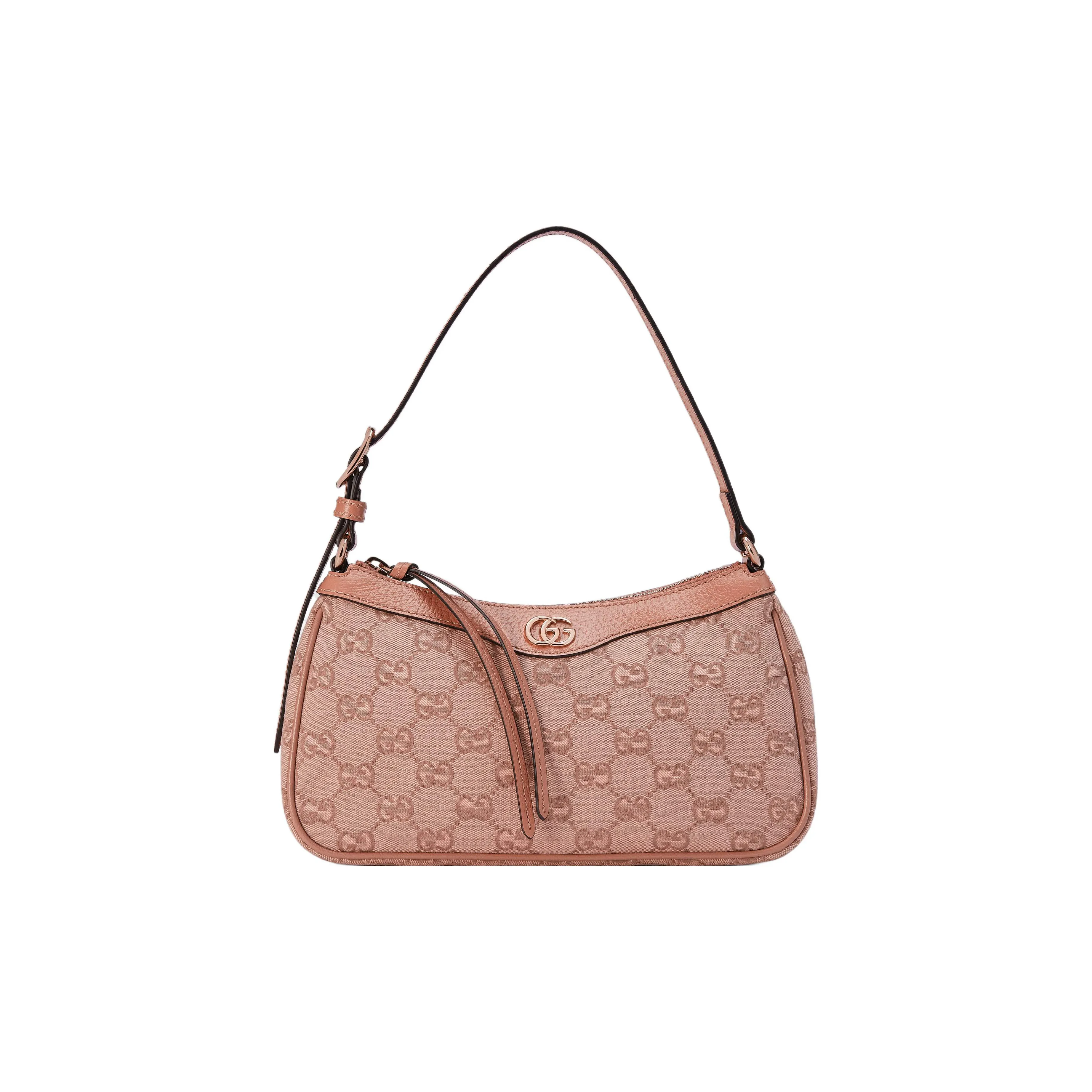 GUCCI Ophidia Canvas With Leather Shoulder Bags Handbags Small Size Women's Pink