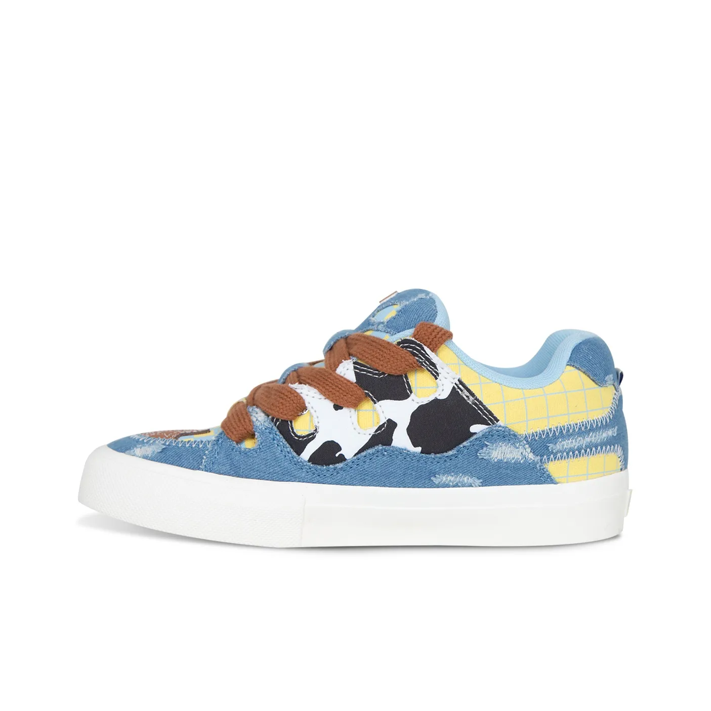 Ollieskate Пухлые туфли устойчивые к истиранию низкий топ скейтборд унисекс деним корова