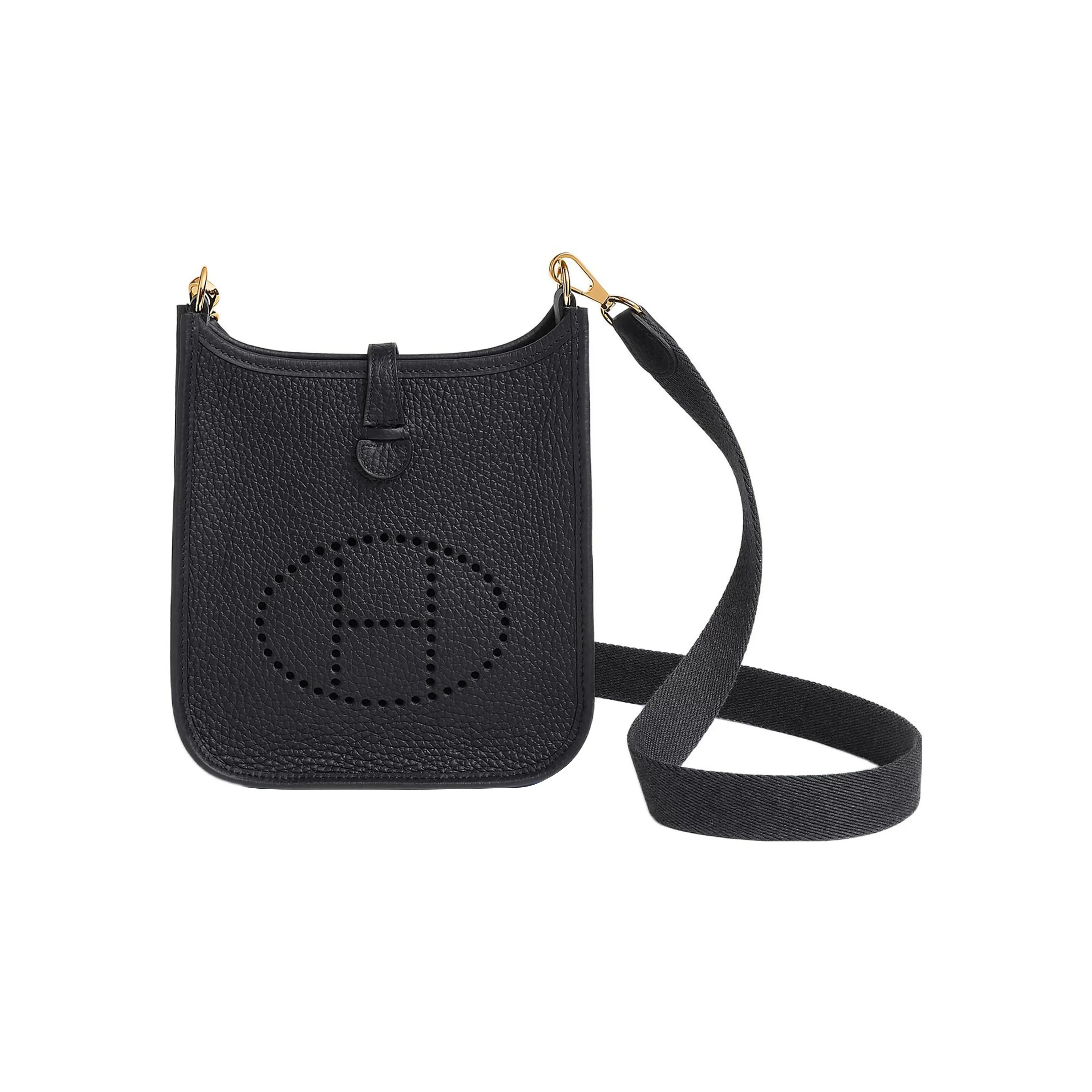 HERMES Evelyne Clemence Cow Leather Crossbody Bag, Shoulder Bag Women's Navy Blue