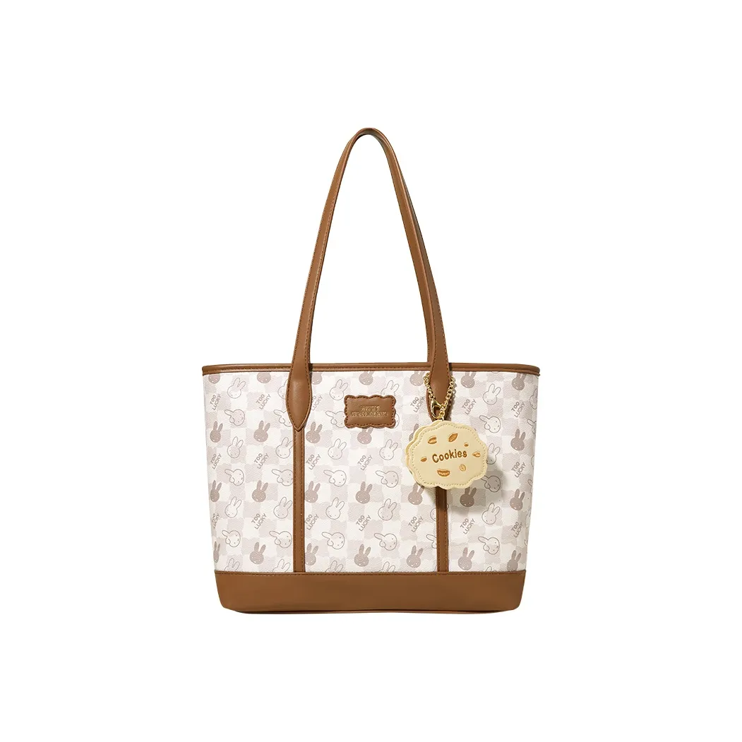 Miffy PU Tote Bag Shopping Bag Shoulder Bag Handbags Shoulder Bags Women's Brown/Ecru