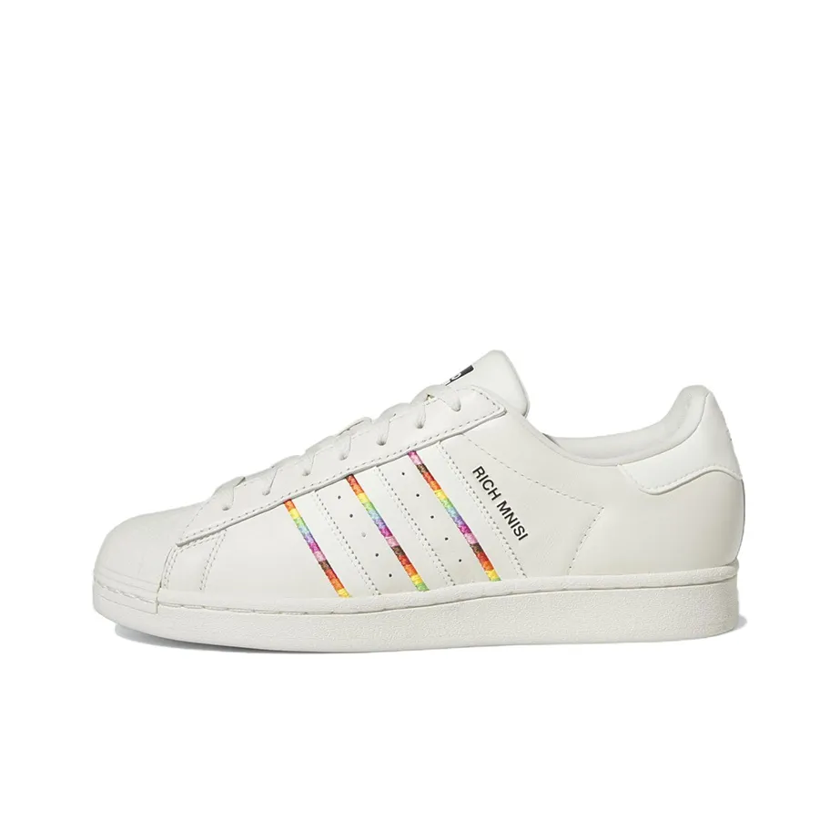 Adidas Originals SUPERSTAR PRIDE RM Устойчивые к истиранию низкие скейтборд-кроссовки унисекс белые