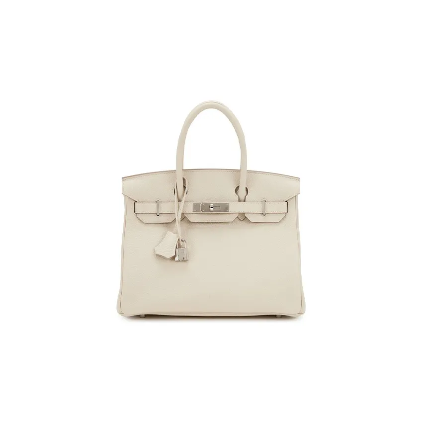 HERMES Birkin Togo Calfskin Birkin Bag Handbag Regular Women's 10 Craie Milkshake White