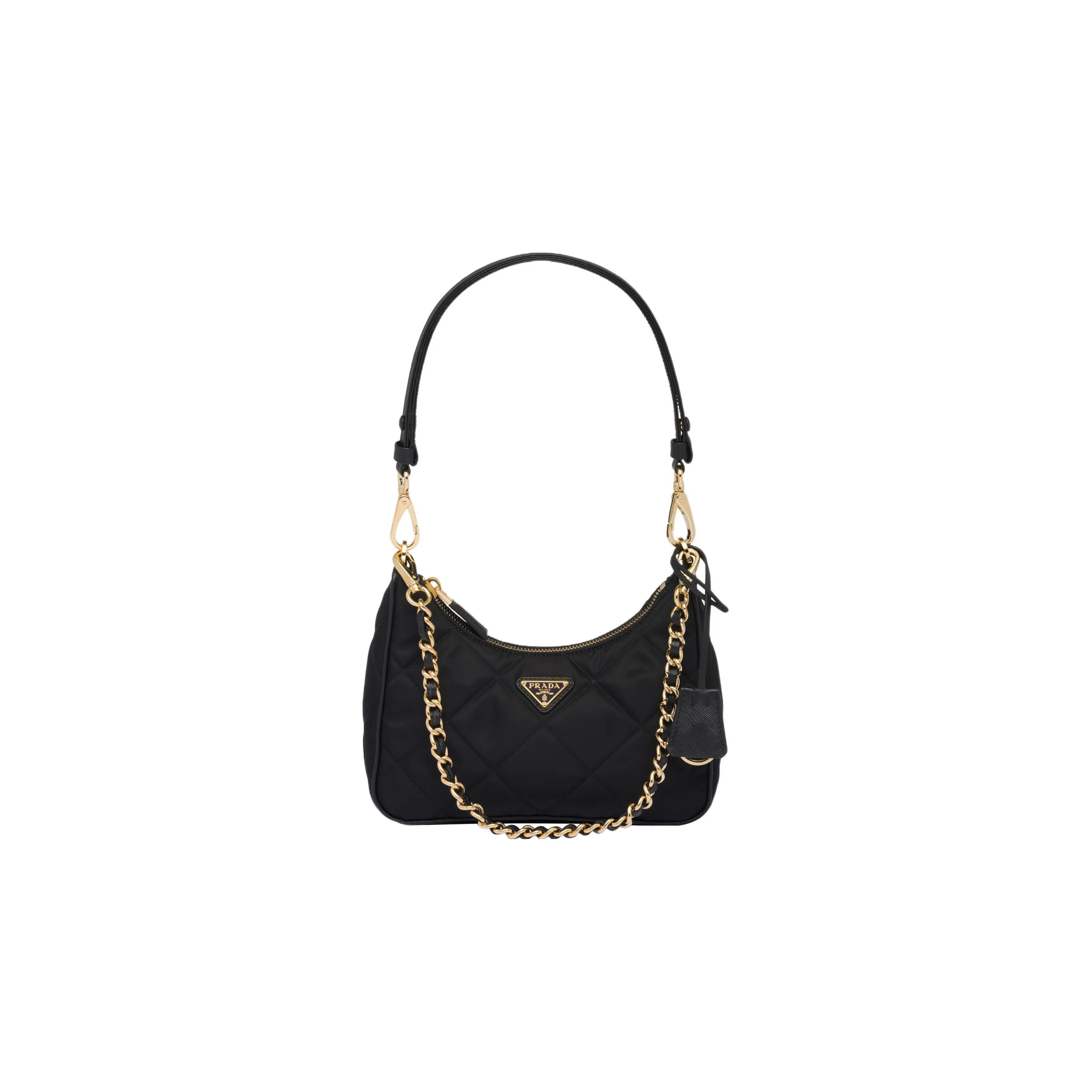 prada campaign Fabric Handbag Shoulder Bag Women's Black