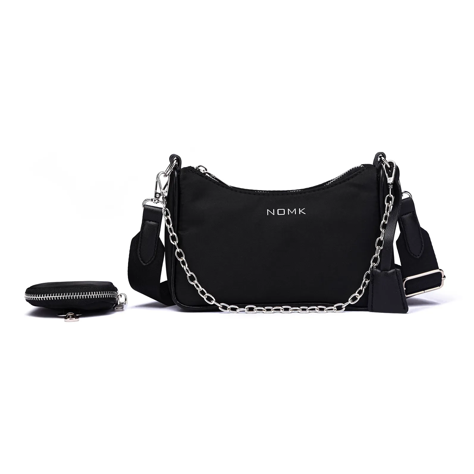 NOMK Нейлоновая ткань сумка через плечо сумка сумка через плечо стандартная унисекс черная