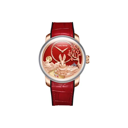 LUCKY HARVEY Механические Мужские Часы Movement 43mm*43mm*15mm Красные
