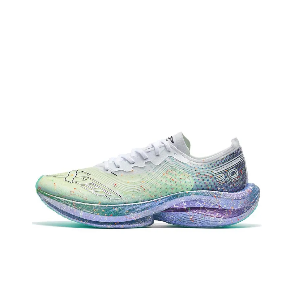 XTEP 160X 3.0 Anti Slip Wear Resistant Low Top Marathon Training Sprint Running Shoes Men's New White Stone Teal