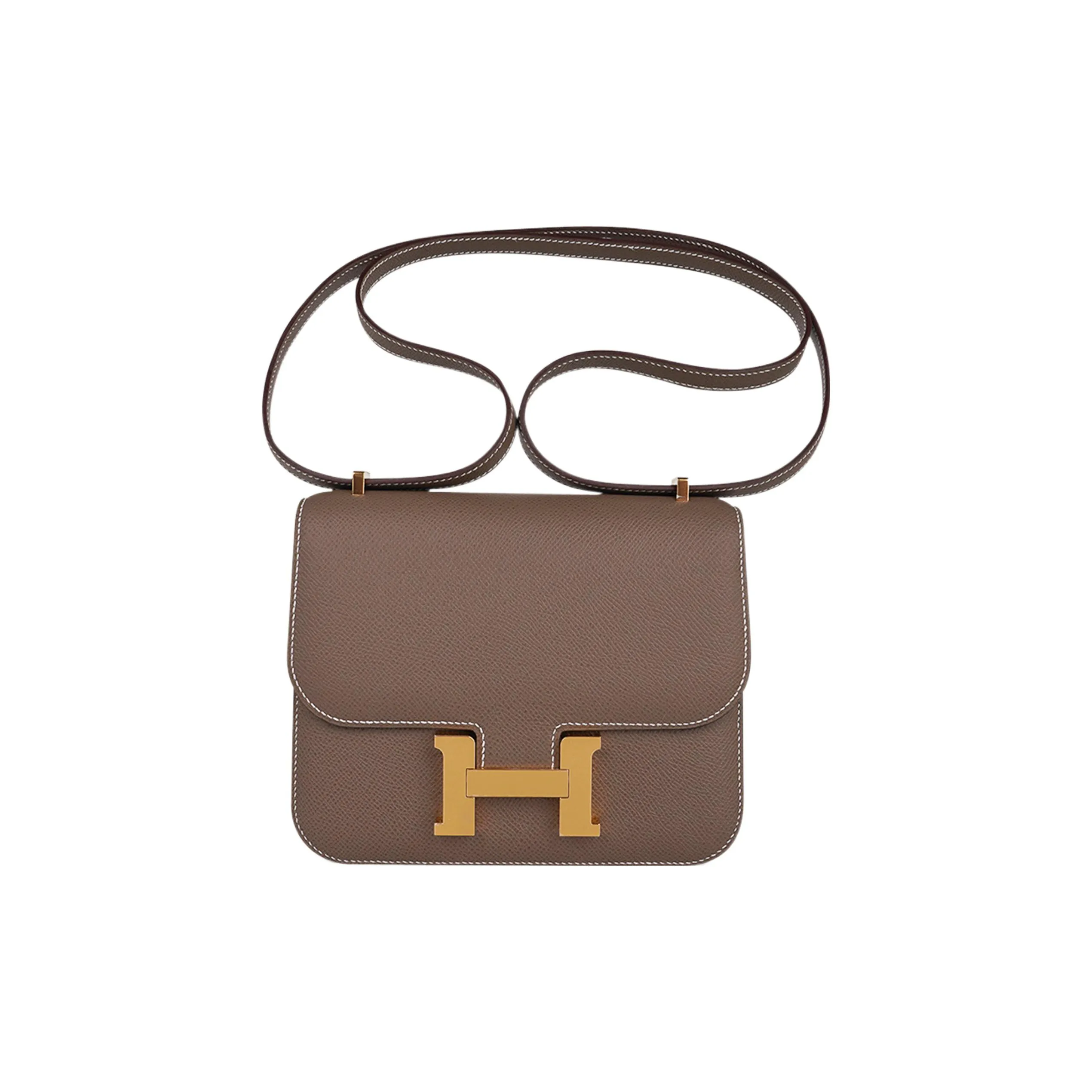 HERMES Constance Epsom Leather Shoulder Bag Crossbody Bag Mini Women's 18 Etoupe Elephant Gray
