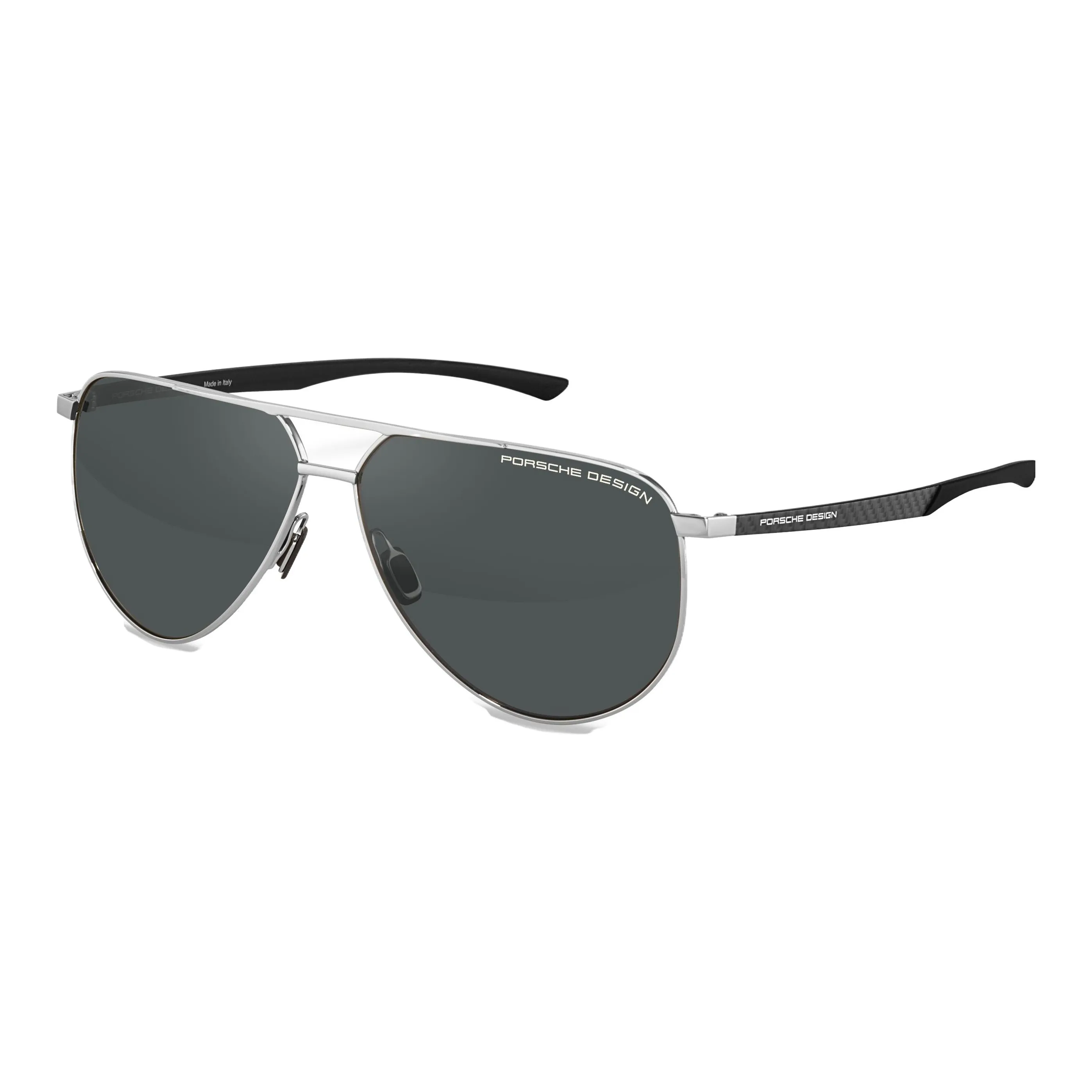 PORSCHE DESIGN Stainless Steel Carbon Fiber Rubber Aviator Sunglasses Unisex