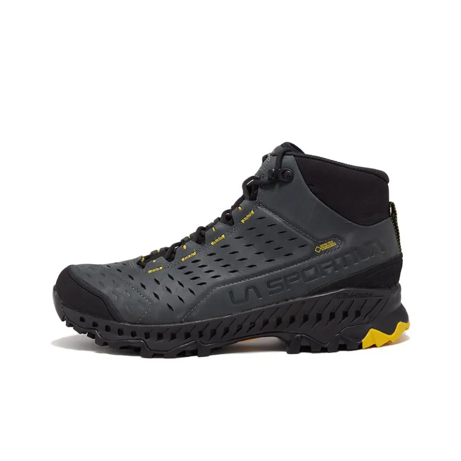 LA SPORTIVA Pyrramid Abrasion Resistant Breathable Mid Top Outdoor Shoes Unisex Gray Yellow