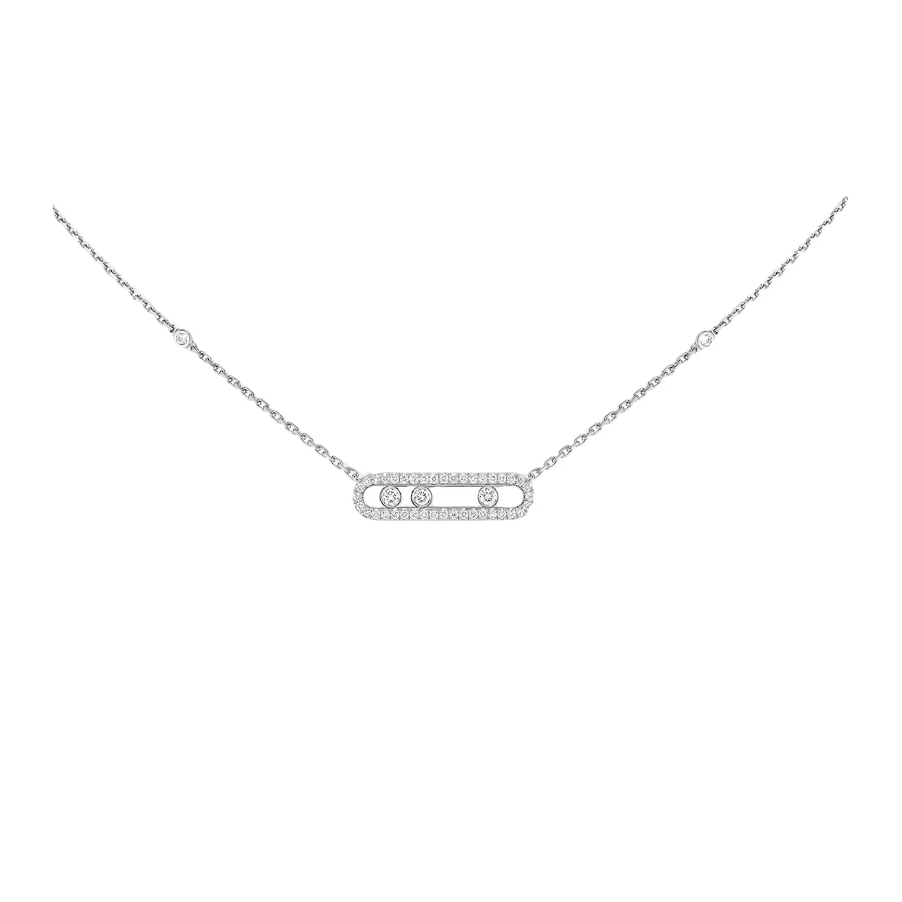 MESSIKA 18K White Gold With Diamond Necklaces Women's Silver