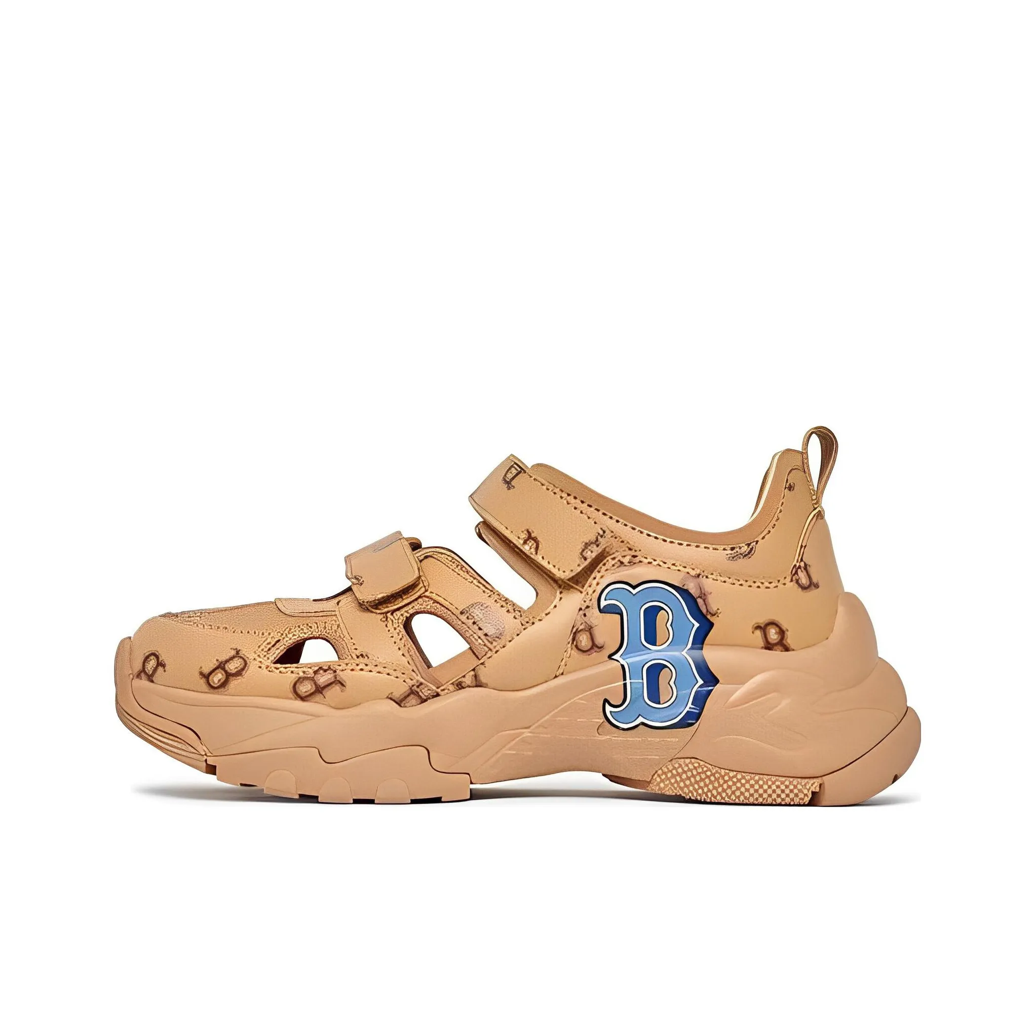 MLB Sandal Chunky Mask Mask Monotive Boston Red Sox Boston Red Sox Clogs Unisex Brown