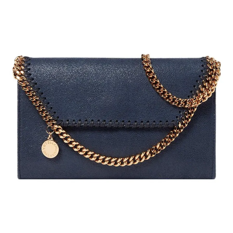 Stella McCartney Falabella Хлопок Сумка через плечо Мини Женская Чернила Индиго