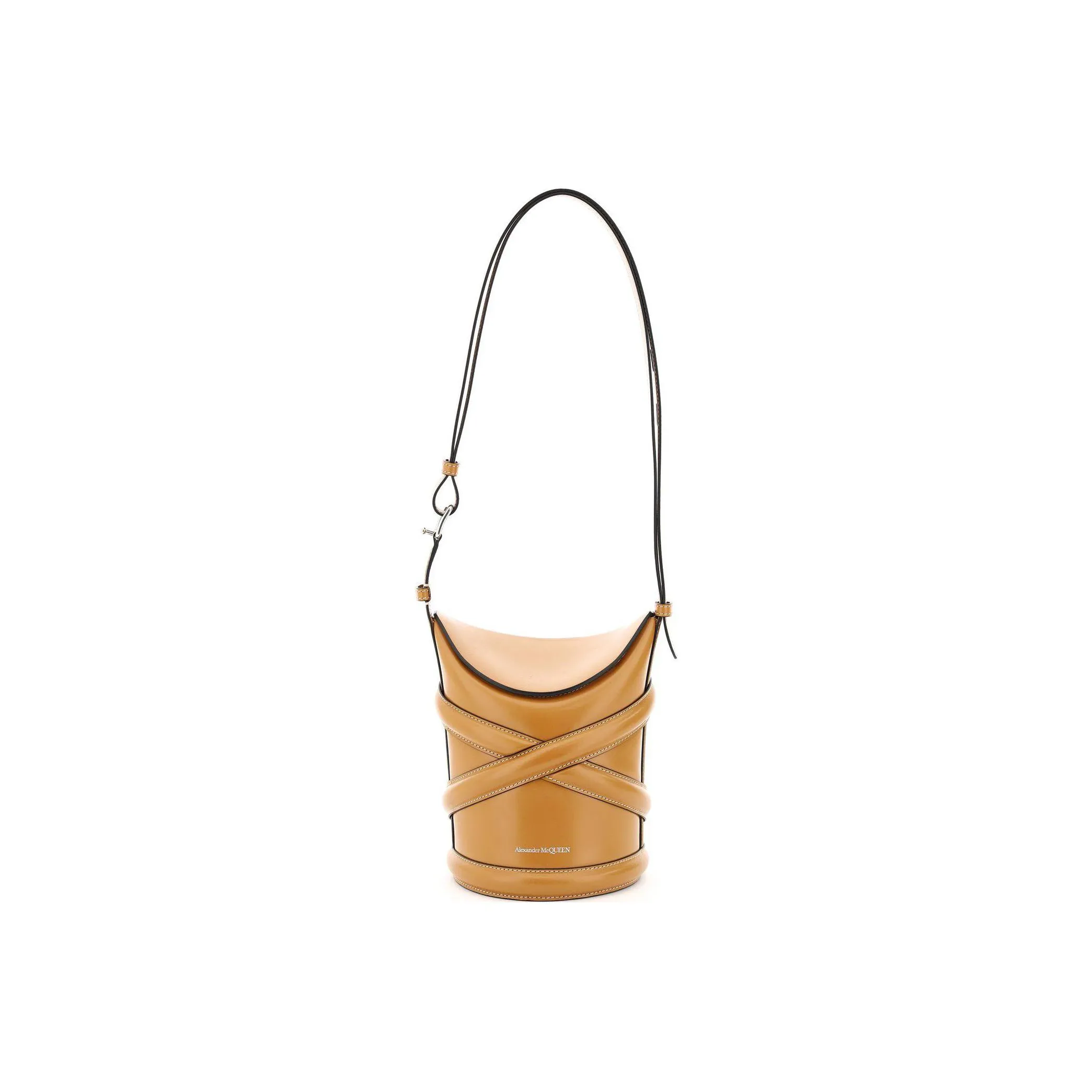Alexander McQueen Cow Leather Bucket Bags Shoulder Bag Crossbody Bag Women's Brown