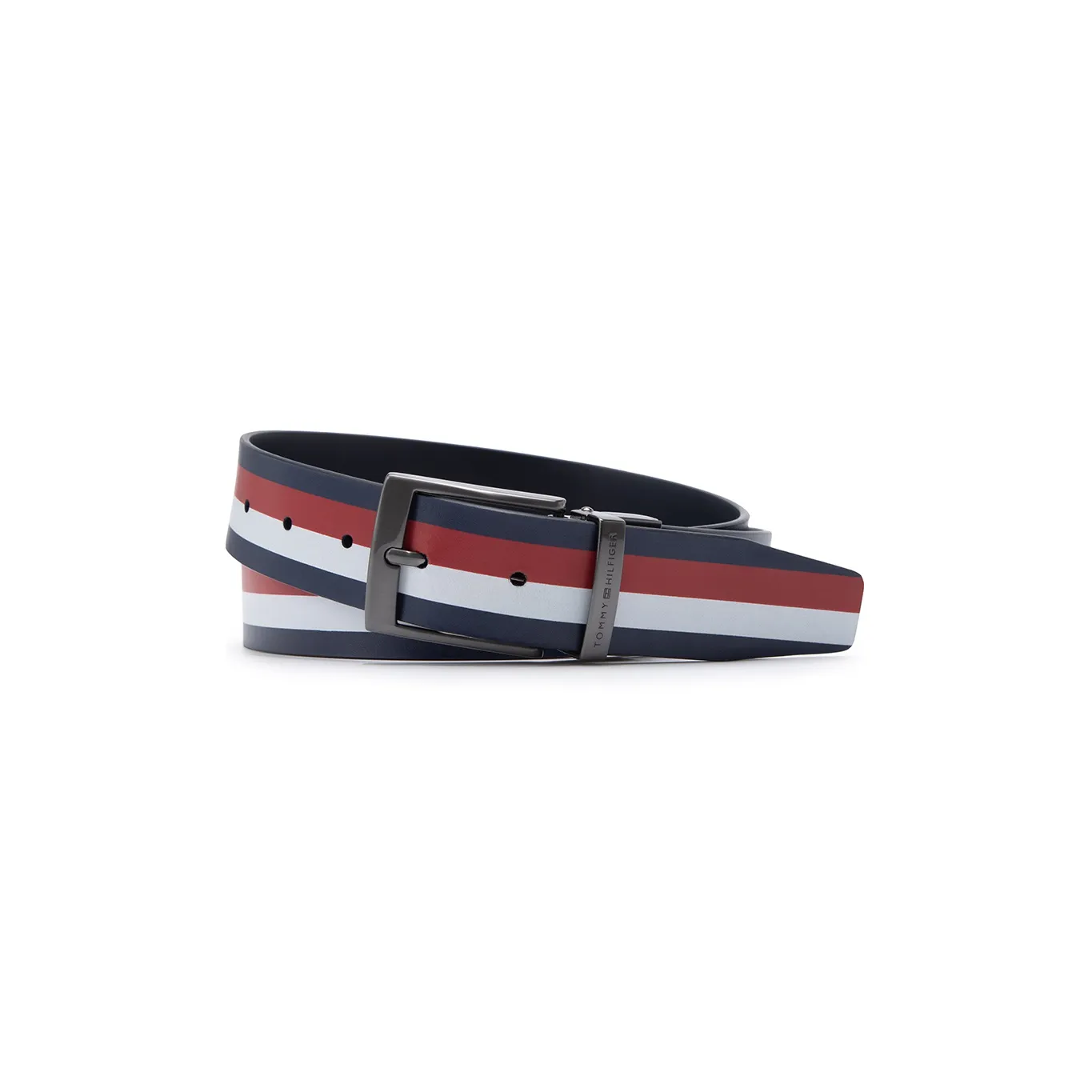 Tommy Hilfiger Cow Leather Belts Men's Navy Blue Red White & Black 3.5cm