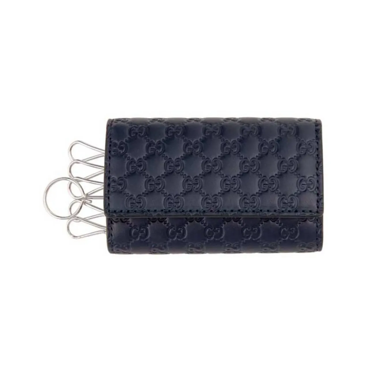 GUCCI Leather Keychains Men's Blue