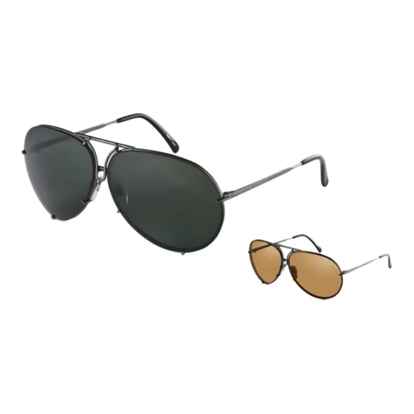 PORSCHE DESIGN Pure Titanium Aviator Sunglasses Unisex Gray