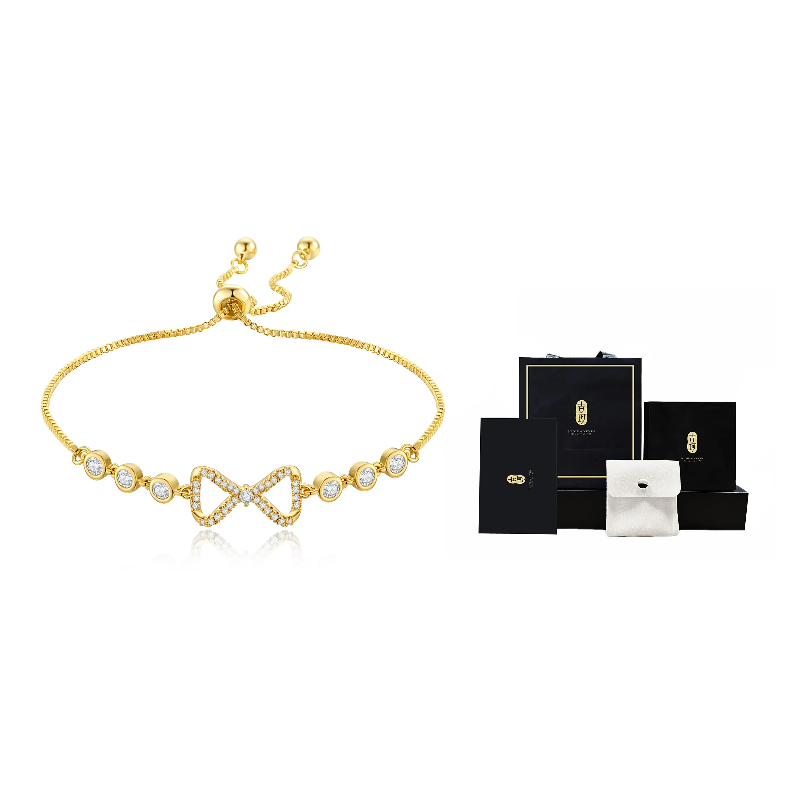 Jodie Kevin Синтетический кубический цирконий Браслеты Женские Золото
