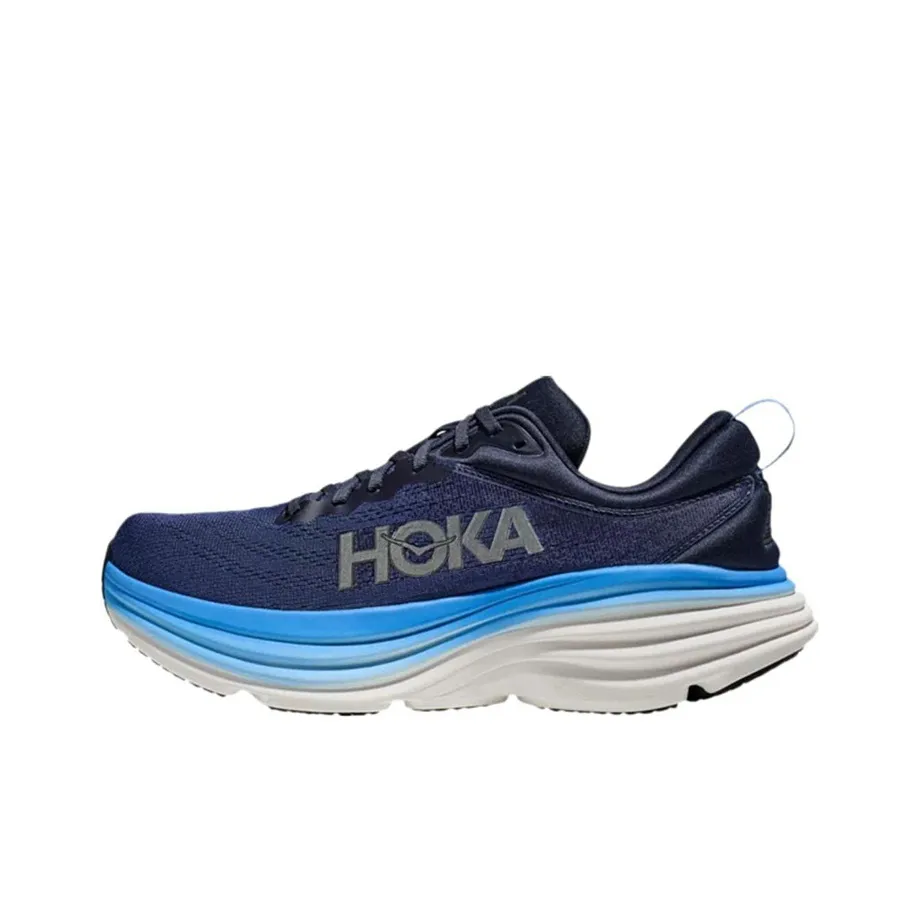 HOKA ONE ONE Bondi 8 Амортизаторы Устойчивые к истиранию Низкий Топ Беговые кроссовки Мужские Синие