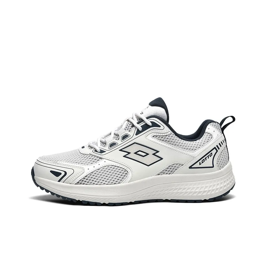 LOTTO Cushioned Slip-Resistant Low-Top Carbon Plate Marathon Running Shoes Men's White Gray Black