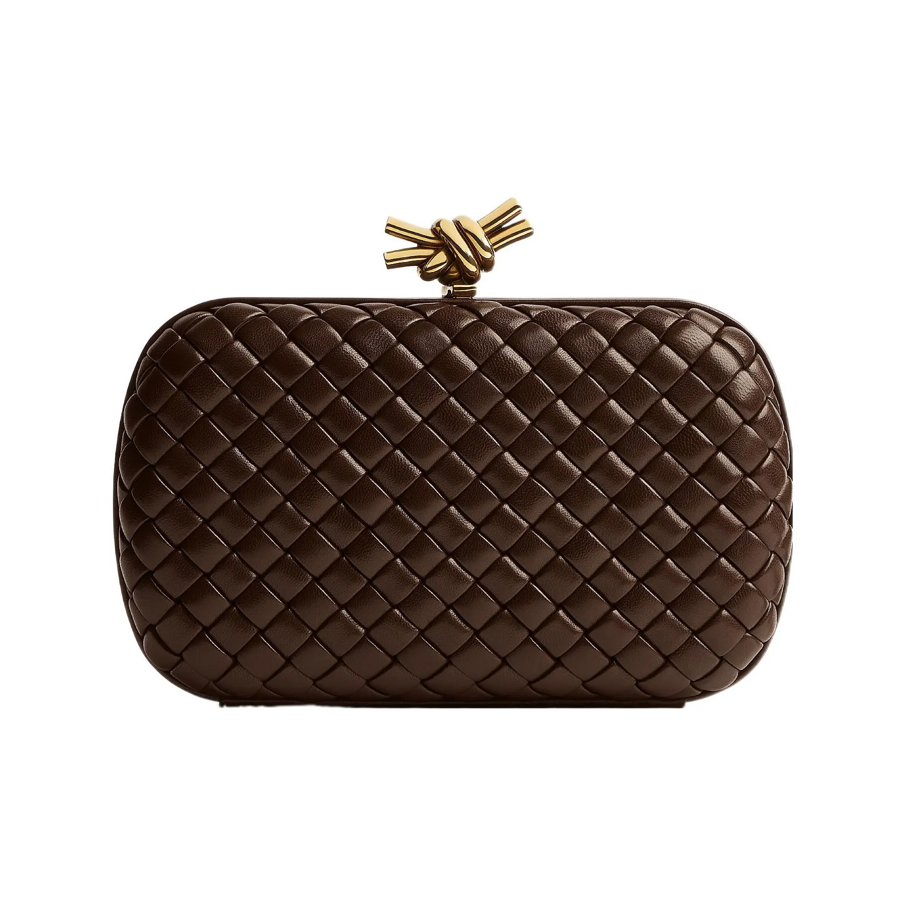 Bottega Veneta KNOT Lambskin Golden Mouth Bag Evening Clutch Bag Women's Light Umber